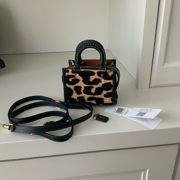 Coach Mini Bag in Black and Tan Animal Print - Picture 4 of 16
